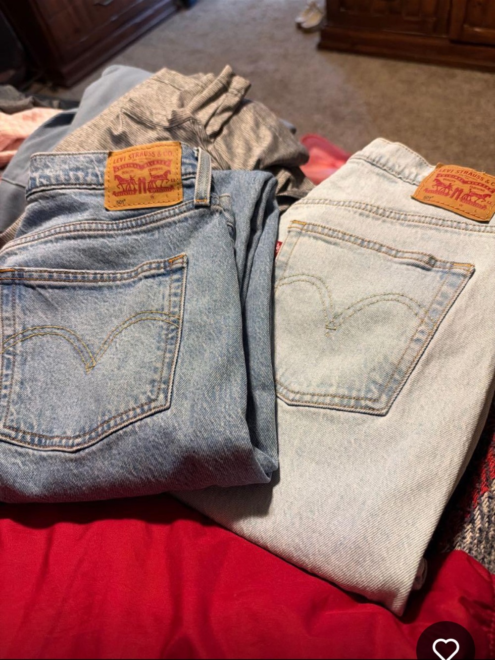 Levi's Women's Straight Leg Jeans - Medium Blue & Light Blue Denim